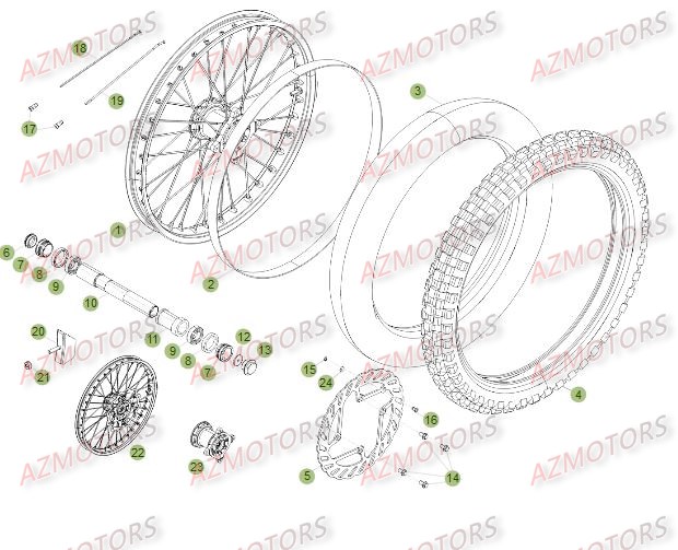 Roue Avant Du No Serie 237 A 500000 AZMOTORS PiÃ¨ces Beta RR 4T 350 Enduro - 2012