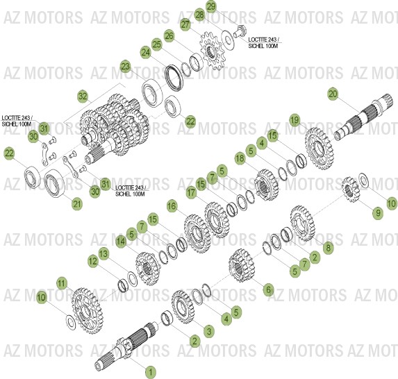 Boite A Vitesses AZMOTORS PiÃ¨ces Beta RR 4T 350 Enduro - 2013