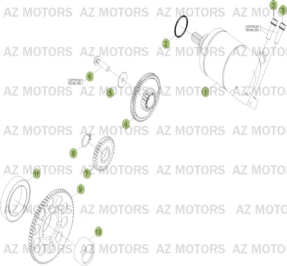 Demarrage Electrique AZMOTORS PiÃ¨ces Beta RR 4T 350 Enduro - 2013
