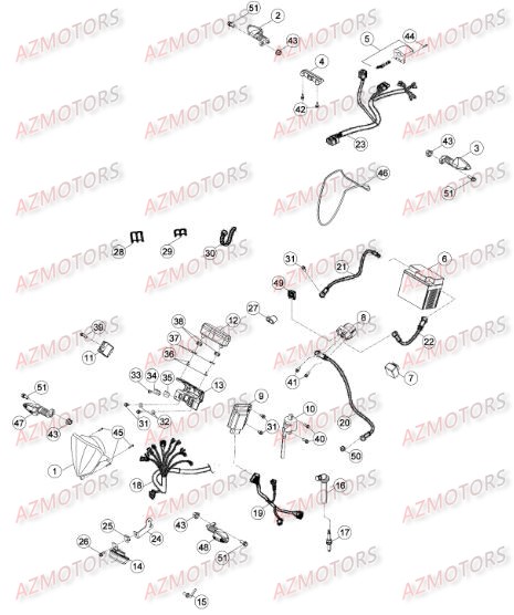 Installation Electrique AZMOTORS PiÃ¨ces Beta RR 4T 350 Enduro - 2014