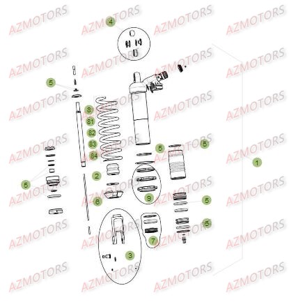 Suspension Arriere 2 AZMOTORS PiÃ¨ces Beta RR 4T 350 Enduro - 2014