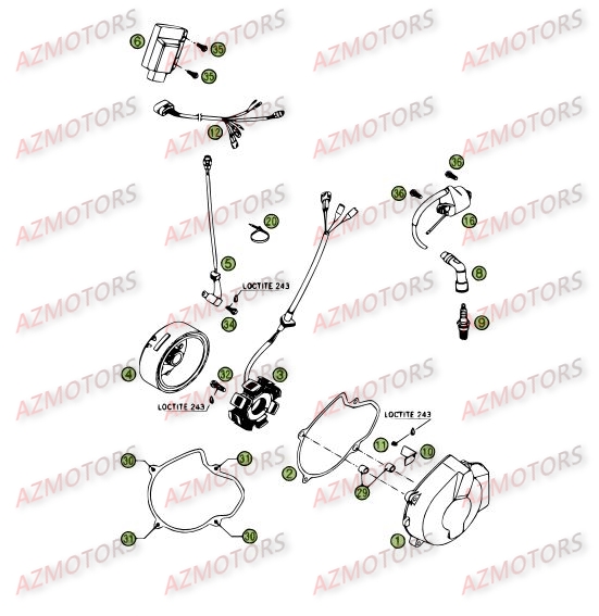 Allumage AZMOTORS PiÃ¨ces BETA RR 4T 400 - [2006-2005]