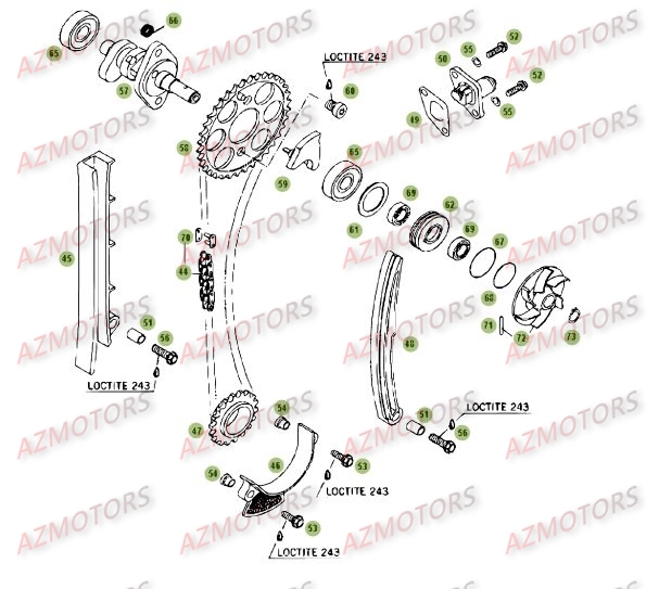 Cylindre Culasse Distribution 3 AZMOTORS PiÃ¨ces BETA RR 4T 400 - [2006-2005]