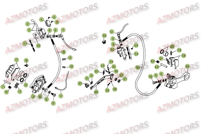 Freins AZMOTORS PiÃ¨ces BETA RR 4T 400 - [2006-2005]