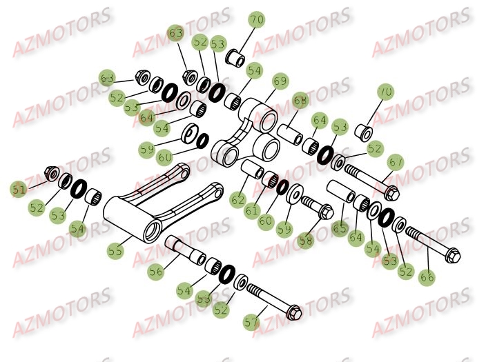 Suspension Arriere 2 AZMOTORS PiÃ¨ces BETA RR 4T 400 - [2006-2005]