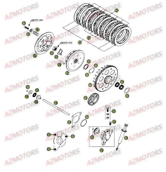 Transmission Principale Embrayage AZMOTORS PiÃ¨ces BETA RR 4T 400 - [2006-2005]