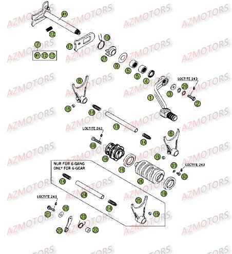 Commandes De Boite A Vitesses AZMOTORS PiÃ¨ces Beta RR 4T 400 Enduro - 2009