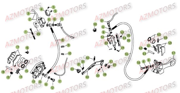 Freins AZMOTORS PiÃ¨ces Beta RR 4T 400 Enduro - 2009