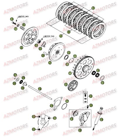 Transmission Principale   Embrayage AZMOTORS PiÃ¨ces Beta RR 4T 400 Enduro - 2009