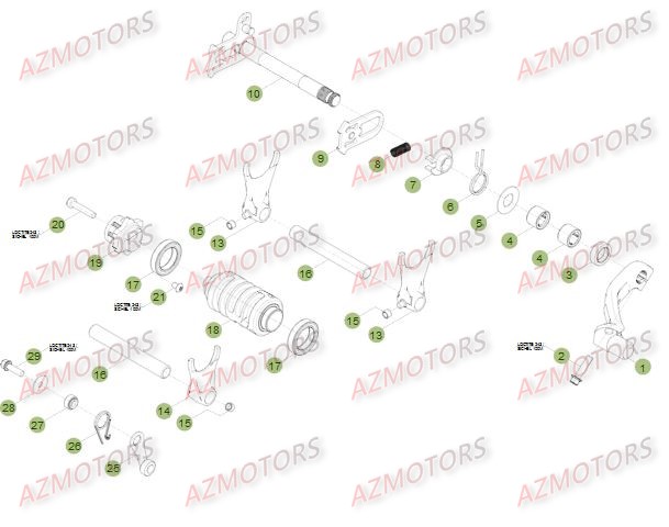 Commande Boite A Vitesses AZMOTORS PiÃ¨ces Beta RR 4T 400 Enduro - 2010