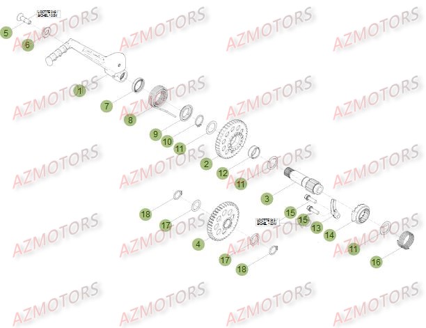 Kick Starter AZMOTORS PiÃ¨ces Beta RR 4T 400 Enduro - 2010