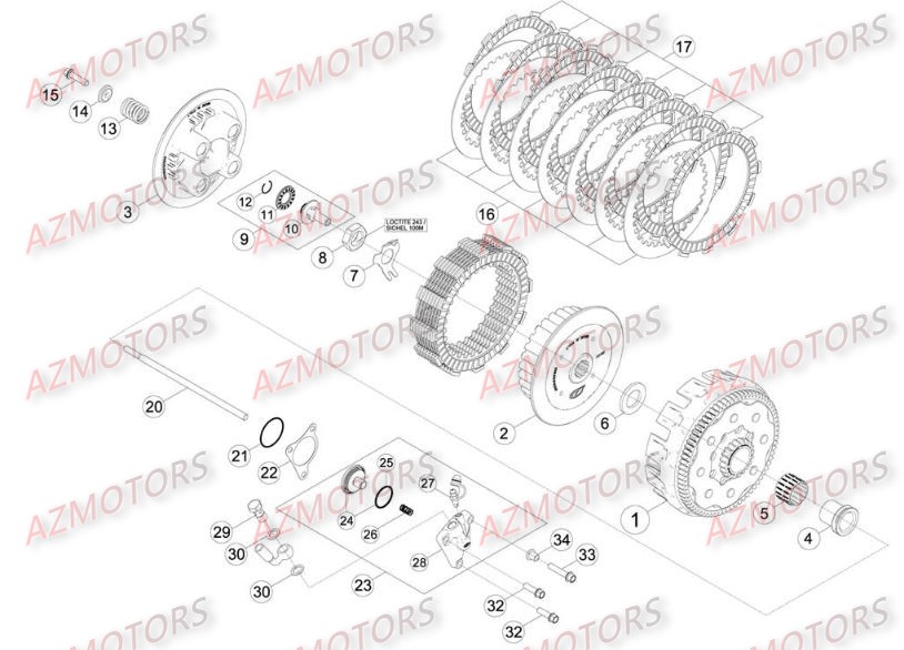 Transmission Principale Embrayage AZMOTORS PiÃ¨ces Beta RR 4T 400 Enduro - 2010