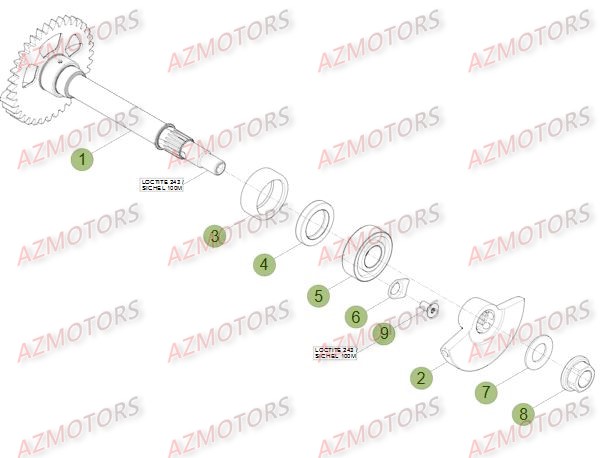 Vilebrequin Piston Contre Arbre AZMOTORS PiÃ¨ces Beta RR 4T 400 Enduro - 2010