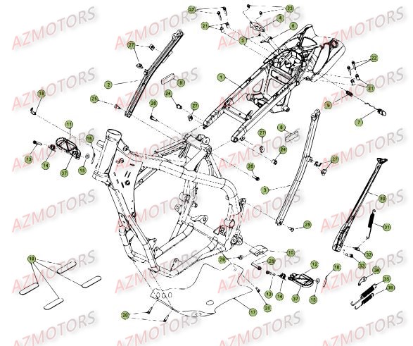 Accessoires Du Chassis AZMOTORS PiÃ¨ces Beta RR 4T 400 Enduro - 2012