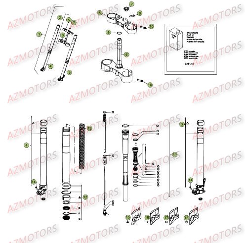 Fourche Du No Serie 150001 A 160000 AZMOTORS PiÃ¨ces Beta RR 4T 400 Enduro - 2012