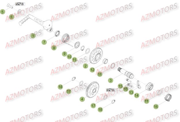 Kick Starter AZMOTORS PiÃ¨ces Beta RR 4T 400 Enduro - 2012