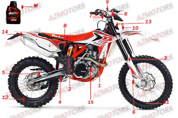 Consommables AZMOTORS PiÃ¨ces Beta RR 4T 400 Enduro - 2013