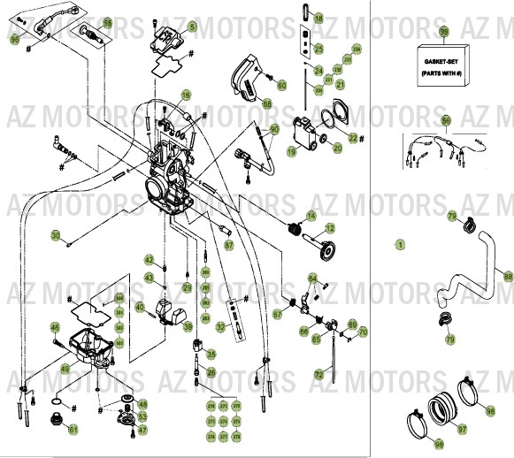 Carburateur AZMOTORS PiÃ¨ces Beta RR 4T 400 Enduro - 2013