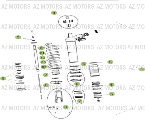 Fourche Arriere Suspension Arriere 2 AZMOTORS PiÃ¨ces Beta RR 4T 400 Enduro - 2013
