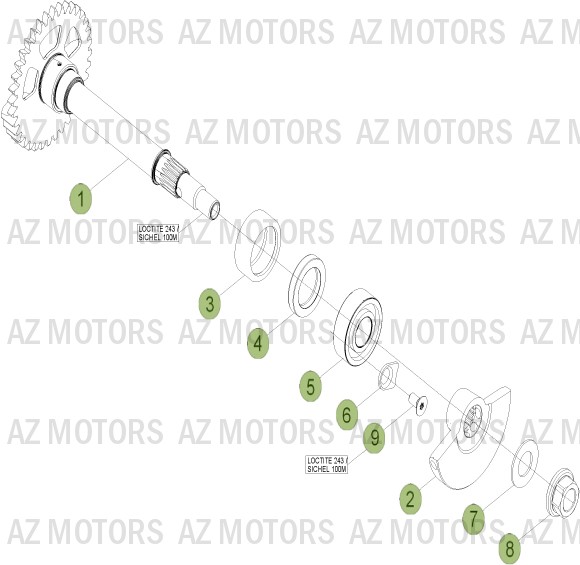 Vilebrequin Piston Contre Arbre AZMOTORS PiÃ¨ces Beta RR 4T 400 Enduro - 2013