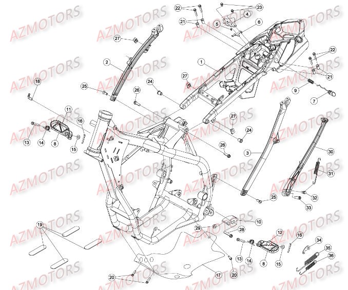 Accessoires Du Chassis AZMOTORS PiÃ¨ces Beta RR 4T 400 Enduro - 2014