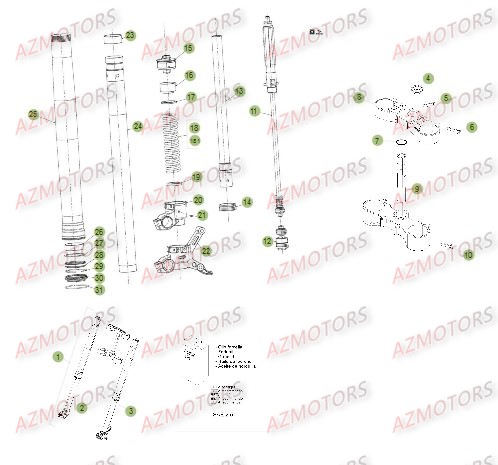 Fourche Du No Serie 100903 A 101106 AZMOTORS PiÃ¨ces Beta RR 4T 400 Enduro - 2014