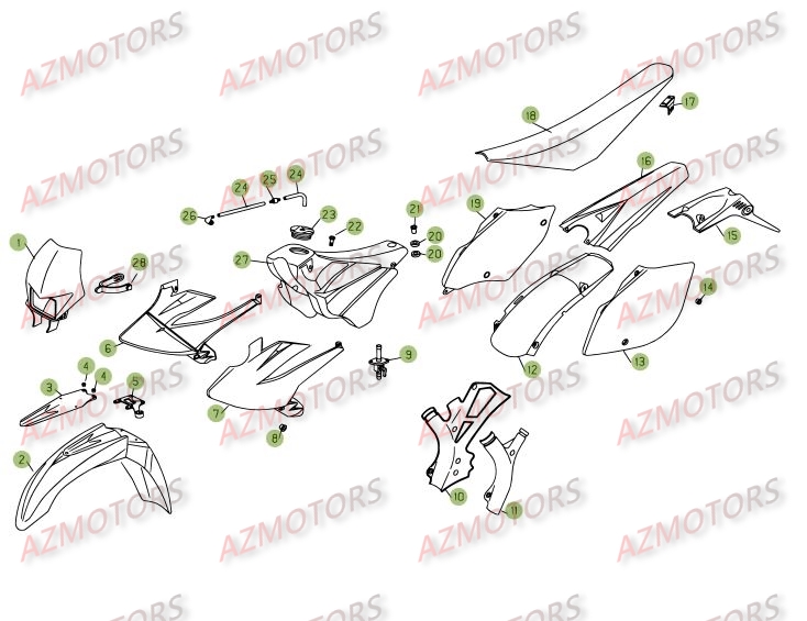Carenages Reservoir Selle AZMOTORS PiÃ¨ces BETA RR 4T 450 - [2006-2005]