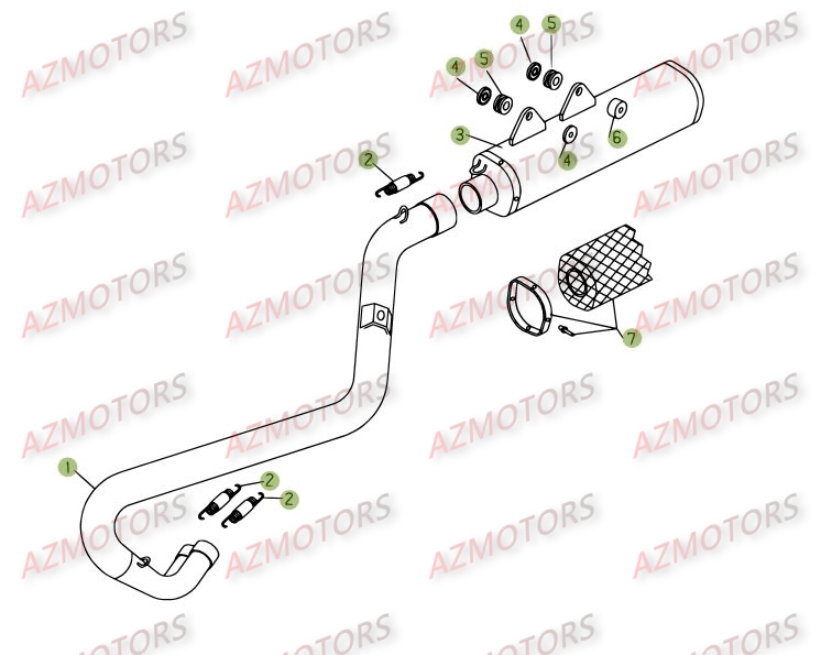 Echappement AZMOTORS PiÃ¨ces BETA RR 4T 450 - [2006-2005]