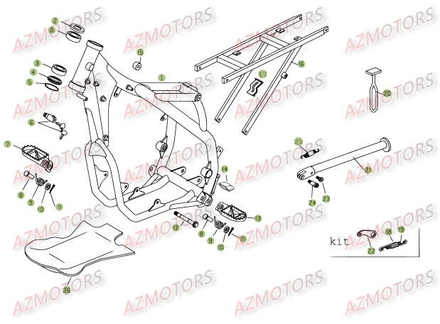 Accessoires Du Chassis AZMOTORS PiÃ¨ces Beta RR 4T 450 Enduro - 2009