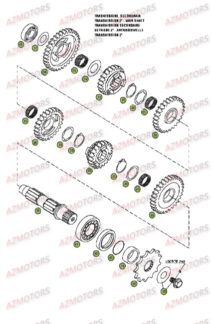 Boite A Vitesses Secondaire AZMOTORS PiÃ¨ces Beta RR 4T 450 Enduro - 2009