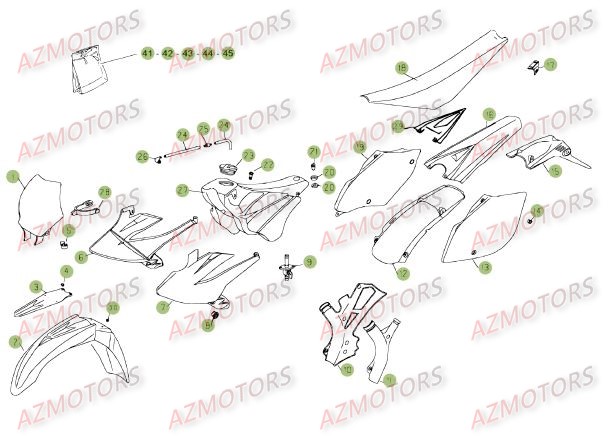 Carenages Reservoir Selle AZMOTORS PiÃ¨ces Beta RR 4T 450 Enduro - 2009