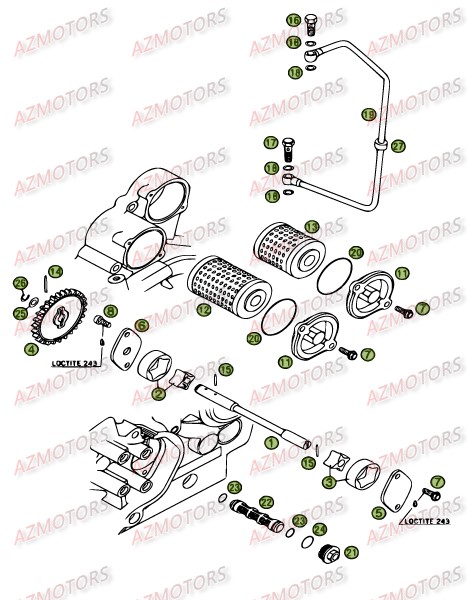 Circuit De Lubrification AZMOTORS PiÃ¨ces Beta RR 4T 450 Enduro - 2009