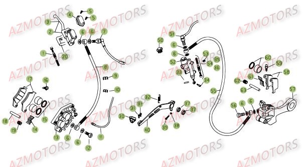 Freins AZMOTORS PiÃ¨ces Beta RR 4T 450 Enduro - 2009