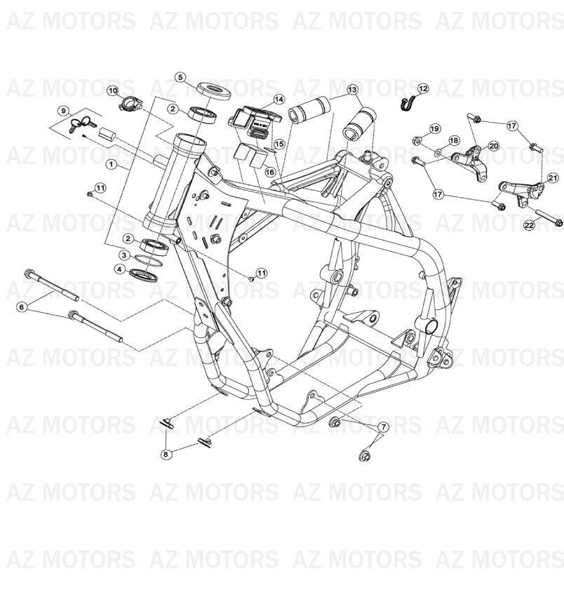 Chassis AZMOTORS PiÃ¨ces Beta RR 4T 450 Enduro - 2011