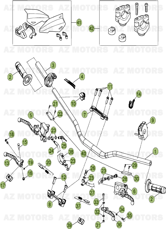 Commandes   Guidon AZMOTORS PiÃ¨ces Beta RR 4T 450 Enduro - 2011