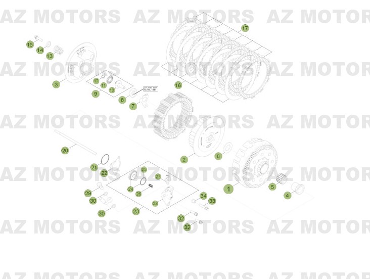Embrayage Du No De Serie 200861 A 200946 AZMOTORS PiÃ¨ces Beta RR 4T 450 Enduro - 2011