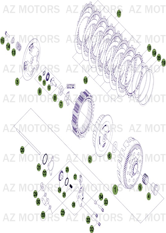 Embrayage Jusqu Au No De Serie 200860 AZMOTORS PiÃ¨ces Beta RR 4T 450 Enduro - 2011