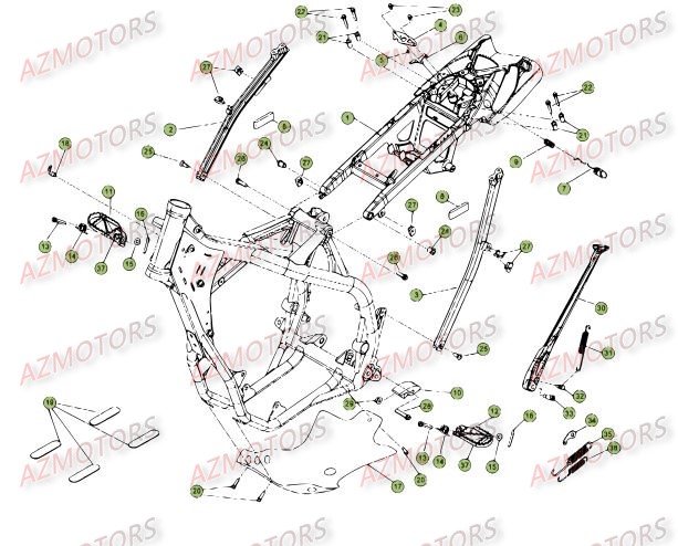 Accessoires Du Chassis AZMOTORS PiÃ¨ces Beta RR 4T 450 Enduro - 2012
