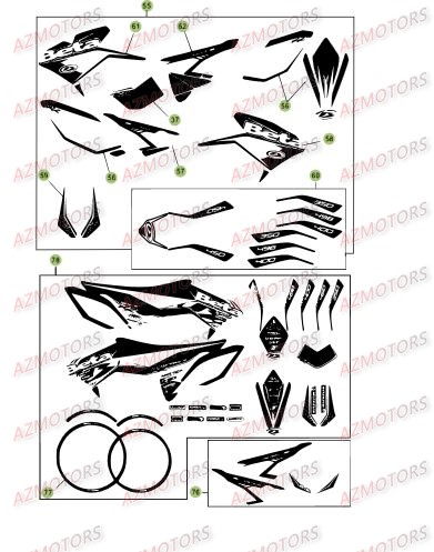 Carenages   Reservoir   Selle 3 AZMOTORS PiÃ¨ces Beta RR 4T 450 Enduro - 2012