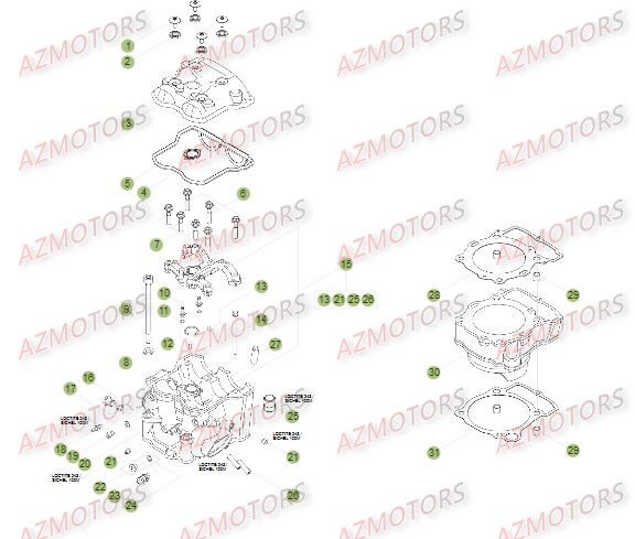 Cylindre   Culasse   Distribution AZMOTORS PiÃ¨ces Beta RR 4T 450 Enduro - 2012