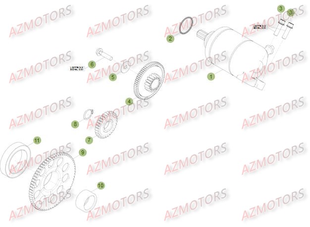 Demarrage Electrique AZMOTORS PiÃ¨ces Beta RR 4T 450 Enduro - 2012
