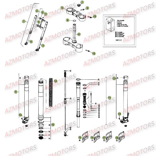Fourche Du No Serie 250001 A 260000 AZMOTORS PiÃ¨ces Beta RR 4T 450 Enduro - 2012