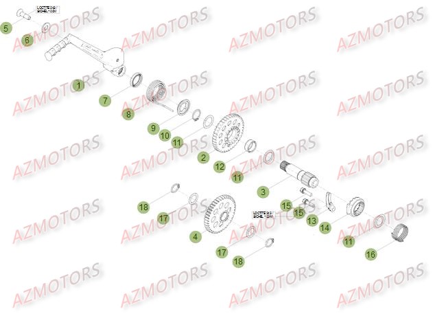 Kick Starter AZMOTORS PiÃ¨ces Beta RR 4T 450 Enduro - 2012