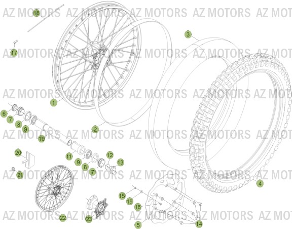 Roue Avant AZMOTORS PiÃ¨ces Beta RR 4T 450 Enduro - 2013
