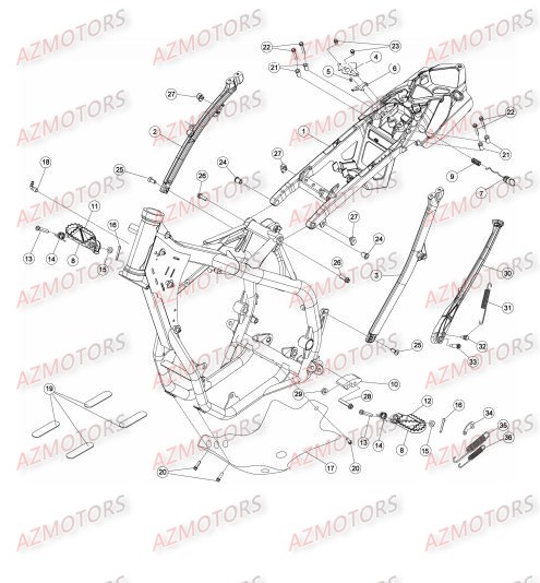 Accessoires Du Chassis AZMOTORS PiÃ¨ces Beta RR 4T 450 Enduro - 2014