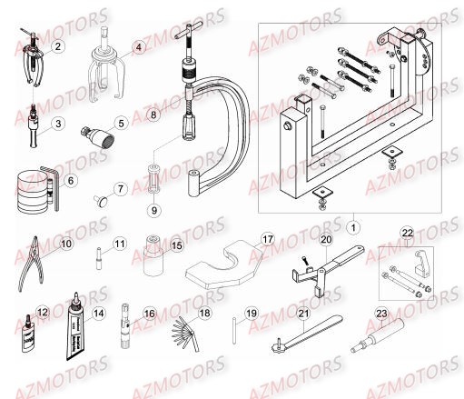 Outillage Special AZMOTORS PiÃ¨ces Beta RR 4T 450 Enduro - 2014