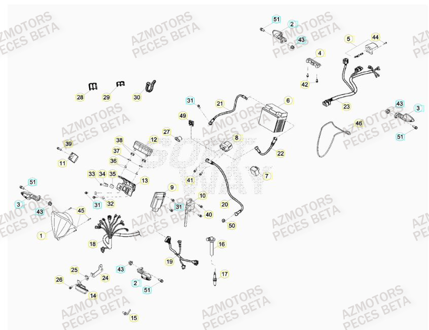 Equipement Electrique AZMOTORS PiÃ¨ces Beta RR 4T 480 Enduro - 2015