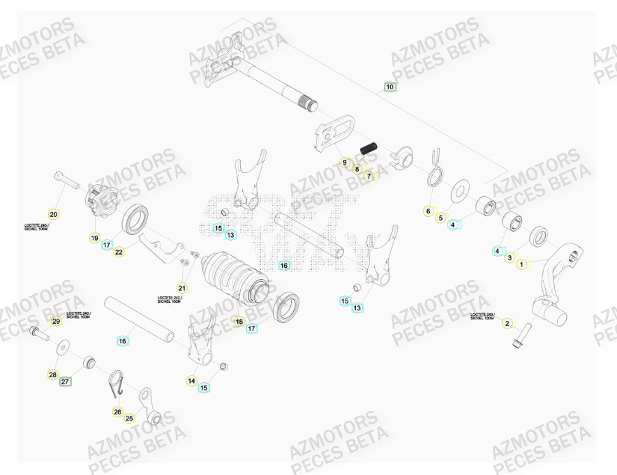Selecteur De Vitesses AZMOTORS PiÃ¨ces Beta RR 4T 480 Enduro - 2015