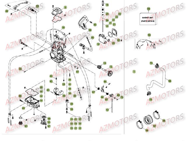 Carburateur AZMOTORS PiÃ¨ces Beta RR 4T 498 Enduro - 2012