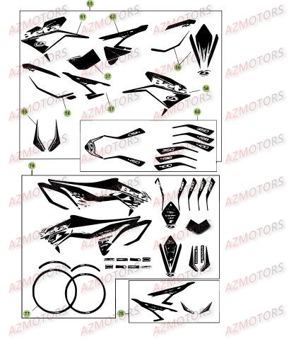 Carenages   Reservoir   Selle 3 AZMOTORS PiÃ¨ces Beta RR 4T 498 Enduro - 2012
